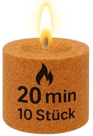 10 Stück XXL Kaminanzünder mit langer Brenndauer, Ofenanzünder, Grillanzünder oder Lagerfeueranzünder aus Buchenholzspäne, Kamin - Anzünder mit 20 min Brenndauer, Lieferumfang: 10 Anzünder.