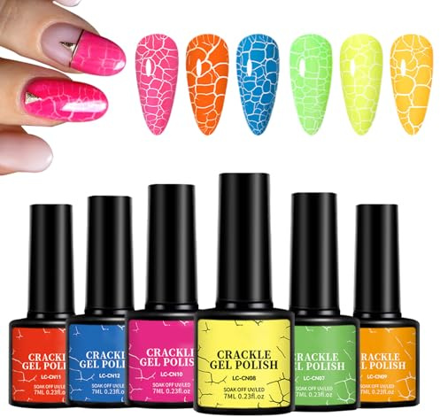 Crackle Nail Lacquer 6 Colors Chip-Resistant Trendy Multifunctional