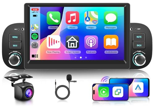 2G 64G Autoradio Android per FIAT Panda 2013-2020 7 Pollici Touchscreen Autoradio Panda con Wireless Carplay Android Auto GPS Mirror Link Bluetooth FM/RDS Radio WiFi USB+ Telecamera Posteriore