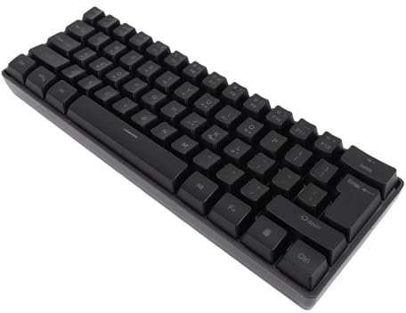 Cuifati 61 Teclas Teclado de Juego Inalámbrico, Teclado de la Computadora de 2,4 GHz Wireles, 60% de Teclado Recargable de Diseño Compacto Admite el Modo de Suspensión para la