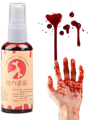 Yuemeuy Faux Sang | Sang Artificiel Pour Cosplay Pour Vêtements | Accessoires Effrayants Réalistes Avec Bec Verseur Pour Femmes Hommes Adolescents Comédiens Passionnés de Farces
