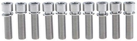 Boulons for meubles, vis hexagonales, boulons en titane for pièces de vélo M7 x 20/25 mm, à tête cylindrique Allen avec rondelle, pas 1,0, 10(Titanium,M7x25mm)