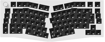 Keychron Q10 Pro mechanisches Tastatur-Kit, 75%-Alice-ISO-Layout, Aluminiumgehäuse, programmierbar mit QMK/VIA, RGB-Beleuchtung, Bluetooth 5.1, Barebone-Gaming-Tastatur für Mac und Windows – Weiß