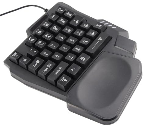 Ejoyous Teclado Gaming con una Sola Mano, diseño ergonómico, 35 Teclas, tecnología Impermeable, Ideal para Jugadores Que Buscan Comodidad y precisión