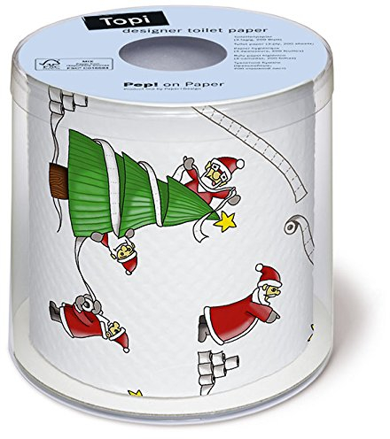 Rolle Toilettenpapier Motiv Auswahl möglich Weihnachten (20 - Santa im Stress)