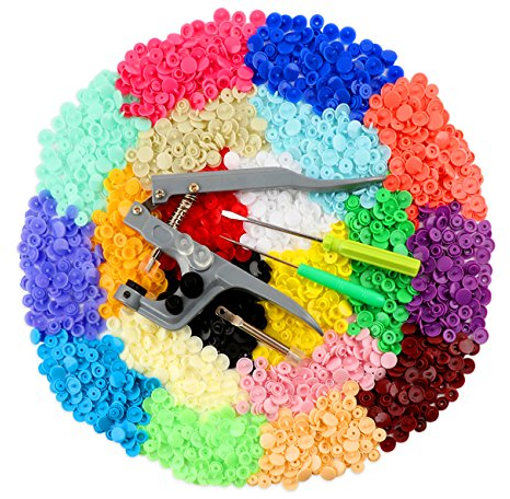 ilauke Kam Snaps, 400 Set Druckknöpfe Set mit Zange, 20 Farben Plastik Druckknöpfe Prym Color Snaps Set ohne Nähen Werkzeug für Button Kleidung Basteln DIY Sewing Clothes Raincoats
