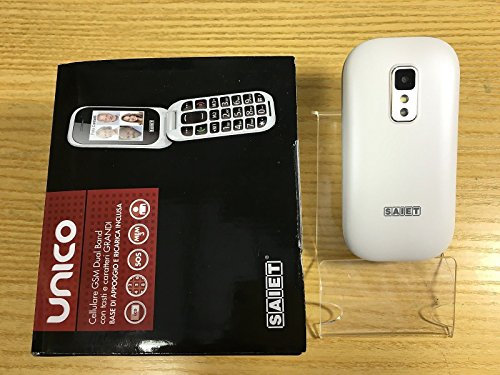 SAIET Unico Bianco Dual Band Bluetooth con Tasti Grandi + SOS RadioFM e vivavoce - Italia