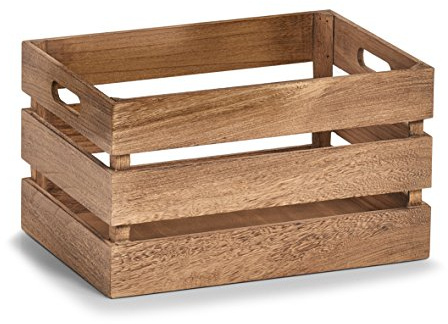 Zeller Caisse de Rangement Caisse en Bois Blanc Vintage, Bois, Naturel, 35 x 25 x 20 cm