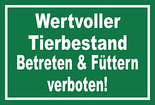 Melis-Folienwerkstatt Schild Wertvoller Tierbestand – 15x10 cm – 3mm Aluverbund – Bohrlöcher – mehrere Größen/Materialien