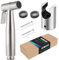 Praknu Handbrause für Bidet - Edelstahl Duschkopf mit Halterung - Inkl. 2 Dichtungen - Rostfrei - 𝗘𝗶𝗻𝗳𝗮𝗰𝗵𝗲 𝗠𝗼𝗻𝘁𝗮𝗴𝗲 - Intimdusche - WC Brause Set