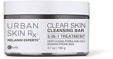 Urban Skin Rx Clear Skin 3-in-1 Daily Treatment Cleansing Bar, Exfoliator + Clarifying Mask, Reduces Excess Oil, Clears Clogged Pores, Improves Appearance of Blemishes & Prevents Breakouts, 3.7 Oz