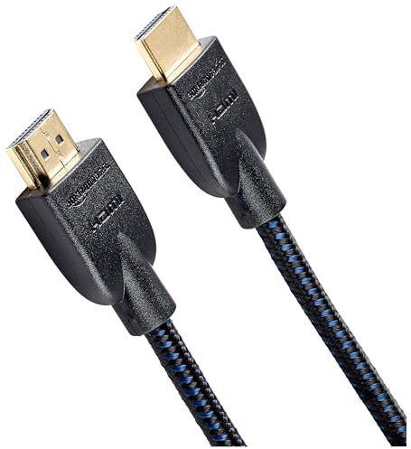 Amazon Basics Cavo HDMI intrecciato, 1.8 m, confezione da 5, Nero