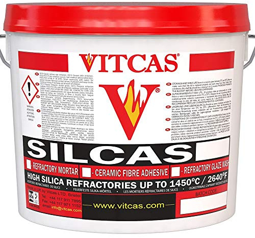 Silcas 25KG A-Refractory Mortar 1400°C: Ideal for Setting and Jointing Both Insulating and Dense Firebricks, High-Temperature Refractory Air Setting Mortar for Optimal Thermal Insulation and Stability