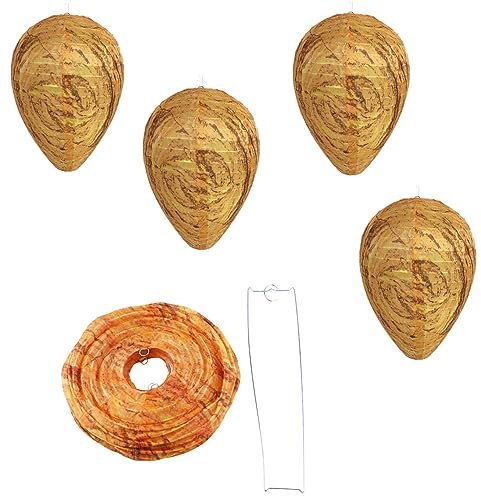 CuiCanfla 4 pz - Nido di vespe, esche, impermeabile, trappola per vespe artificiali da appendere, impermeabile, esche di nido di vespe, per case e giardini all'aperto, utilizzato per respingere le