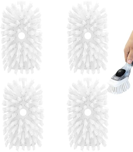 4 Pack Dish Brush Refills, Brush Dispenser Refill Fits Soap Dispensing Handle, Soap Dispensing Brush Replacement Head