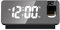 TNSLAND Projektionswecker, Wecker Radiowecker mit Projektion 180 °, LED Wecker Digitale Uhr, Digital Uhr Snooze-Doppelgong Temperatur USB-Anschluss Ladefuntion, Projektionsuhr für Haus Büro (Schwarz)