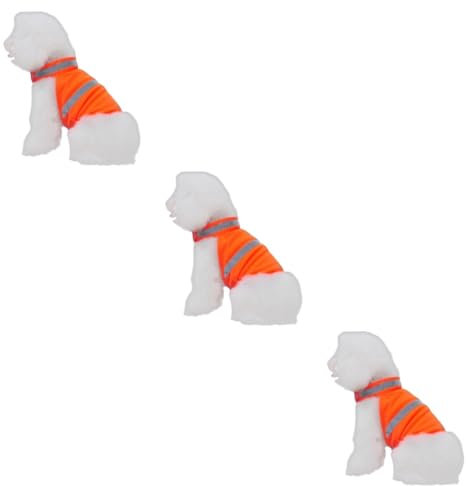 POPETPOP 3stücke Hundeweste Reflektierend Atmungsaktiv Für Sommeraktivitäten Sicherheitskleidung Für Hunde Beim Laufen Wandern Und Joggen Orange