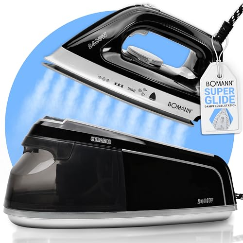 Bomann, Steam generator with ceramic soleplate, horizontal and vertical steam function, DBS6034CB, Black