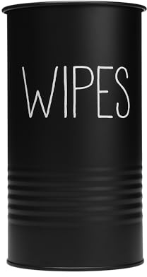 TEKHEUTEN Wipe Holder for Kitchen/Bathroom Counter, Disinfectant Wipe Container, Farmhouse Kitchen Decor, Vintage Countertop Wipe Storage Organizer Caddy, with Matte Black