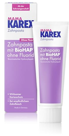 Mama KAREX Zahnpasta - 1 x 75 ml - Für werdende und stillende Mütter - Wirkt effektiv gegen Karies, ganz ohne Fluorid