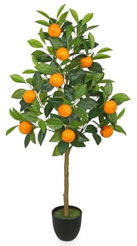 90cm Kunstpflanzen Groß Orangenbaum Kunstpflanze Orangenbaum Groß im Topf Künstlicher Baum für drinnen und draußen, Moderne Dekoration, Dekoration Badezimmer Wohnzimmer Schlafzimmer Balkon
