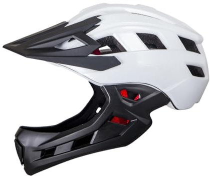 kowaku Casco da Bici per Bambini Casco per Bambini Casco Integrale Casco da Mountain Bike per attività all'aperto, Bianco Nero