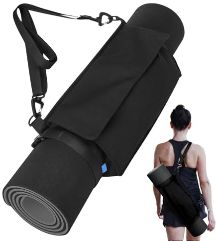 Mate Yoga Correa de Miedo de Algodón, Correa de Yoga de Yoga Ajustable para Todos Los Tamaños de Estera de Yoga, Cinturón de Yoga Elástico, Cinturón de Estera de Yoga Adaptable con Sujetadores,