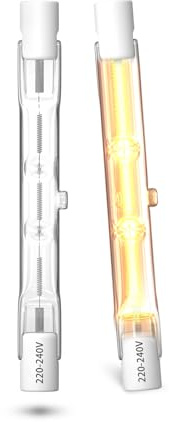 Bonlux Lampadina Alogena R7s 78mm 48W R7S Lineare a Doppia Estremità Tipo J Lamp 230V T3 J78 Alogena Bianco Caldo 2700K per Lavoro, Sicurezza, Illuminazione Paesaggistica (Confezione da 2)