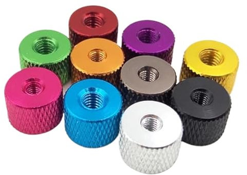 10 PCS M3 M4 Bunte Aluminium Rändelmutter Festziehen Hand Muttern 11 Farben(Ti-Grey,M3)