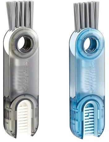 Eighosee Multifunctional Silicone Bottle Cleaner Brush Set -, Cup Mouth & Crevice Cleaning Tools Blue&Gray