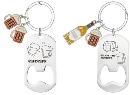 OUDQFCJ Abrebotellas Personalizado con Grabado,2 piezas Acero Inoxidable Sacacorchos Personalizado con Caja De Regalo,Llaveros Personalizados,Abrebotellas Regalos para Latas De Cerveza Cocina Bar