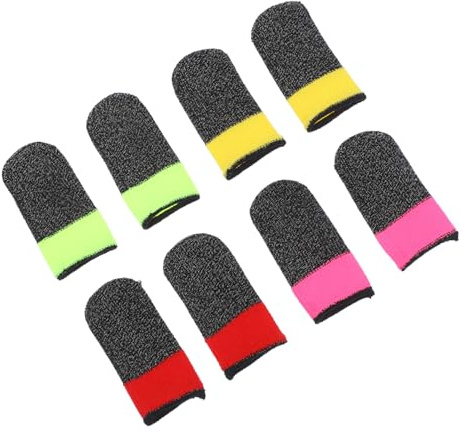 KOMBIUDA 4 Paires Manchons de Doigt pour Gaming Accessoires Transpiration Fibre Respirante pour Écran Tactile Compatible Mobiles