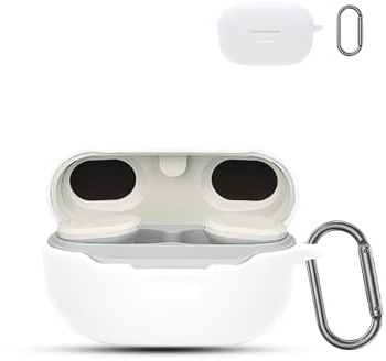 für JBL Endurance Race Wireless Headphones,daunke weiche Silikon-Schutzhülle, hautfreundliches Etui mit Karabiner, vollständiger Schutz,Weiß