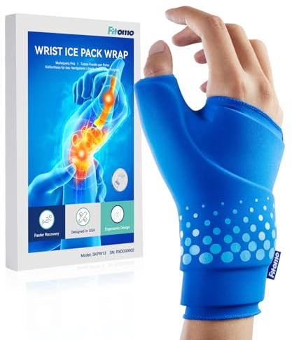 Fitomo Muñequera con Gel Frío y Calor para Pulgar y Muñeca – Pack de Gel Reutilizable para Túnel Carpiano, Artritis y Tendinitis – Diseño Ergonómico y Larga Duración, L/XL