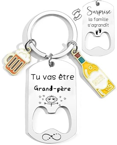 Lumengqi Porte-clés Décapsuleur Grand-Père Annonce Grossesse, Tu Vas Être Grand-Père, Idée Cadeau Originale Bière, pour Futur Papi Homme, Prêt à Offrir pour Anniversaire Noël Fête des Pères