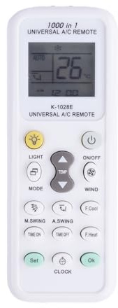 Jecdfs Mando a Distancia Universal para Aire Acondicionado con 1000 Códigos, Compatible con el 99,99% de los Climatizadores, Pantalla LCD de 1,8 Pulgadas y Función de Luz LED para Uso Cómodo y Práctic