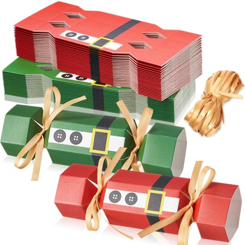 Xinnun 50 Packs Christmas Cracker Kit No Snap Xmas, Belt Style