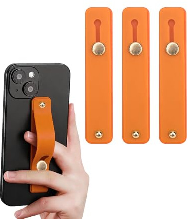 HUVZOR 3 Stück Einziehbare Handyschlaufe Fingerhalter,Aperol-Farbe Silikon Handy Fingerhalterung Platzierbar Smartphone Fingerhalterung Handyschlaufen Fingerhalter für Die Meisten Mobiltelefone