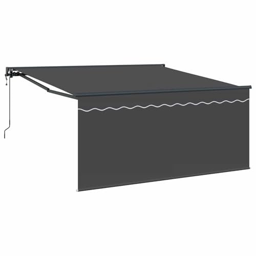 Foknhdi - Estor con brazo articulado, 300 x 250 cm, poliéster y aluminio, resistente a los rayos UV, con mando a distancia de radio, sistema solar moderno, para terraza, balcón y jardín