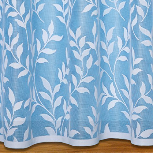 John Aird Lisa Leaf Net Curtain ~ Width Sold By The Metre (Drop: 45 - 114cm)