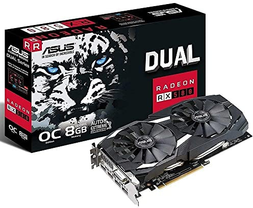 ASUS Carte Graphique DUALRX580O8G (OC Edition, AMD Radeon RX 580, 8Go Mémoire GDDR5) 90YV0AQ1-M0NA00