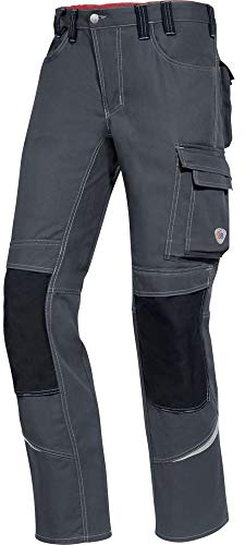 BP Comfort Plus 1803-720-5332 Arbeitshose - Gummizug im Rücken - Bundfalten - Normale Passform - Größe: 52n - Farbe: dunkelgrau/schwarz