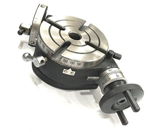 Precision 4 Inch/100 mm Tilting Rotary Table with MT2 Bore-Milling, Lathe