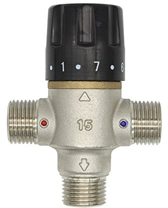 Valvola miscelatrice termostatica 1/2 3/4 1 1-1/4 1-1/2 pollice per doccia lavabo bagno cucina rubinetto vasca bidet (1/2 pollice (DN15))
