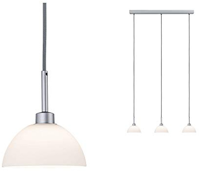 Paulmann 70925 Pendelleuchte Parana max. 3x40 Watt Hängelampe Weiß, Chrom matt Deckenlampe Glas, Metall GU10 ohne Leuchtmittel
