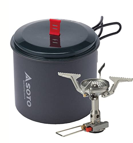 SOTO Amicus with Igniter New River Pot Combo Grau - Benutzerfreundliches kompaktes Kocher-Set, Größe One Size - Farbe SI
