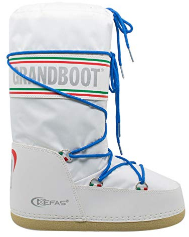Kefas GRANDBOOT Après-ski unisexe – Bottes d’hiver outdoor blanches – Chaussures de neige thermiques imperméables avec doublure chaude et semelle antidérapante