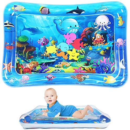 TOPJOWGA Alfombra de Juego de Agua para Bebé, Inflable Alfombra de Juego, Alfombra Inflable con Agua, Inflable Tapete de Bebés, Manta de Juegos Bebe Actividades, Regalo de Juguete para Niños