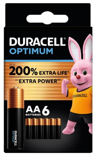 Duracell Pack de 6 Piles AA Optimum, 1,5 V LR06