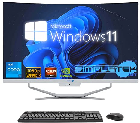 SIMPLETEK - PC All in One Curved Display 27 Core i5 Video Card GTX1660 6GB Windows 11 | 64GB RAM SSD 4TB | Work, Gaming